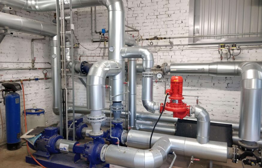 biomass boiler house piping