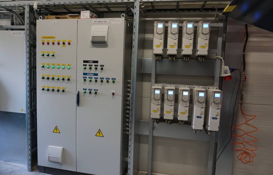 Rakke Stadium biomass boiler house electrical panel