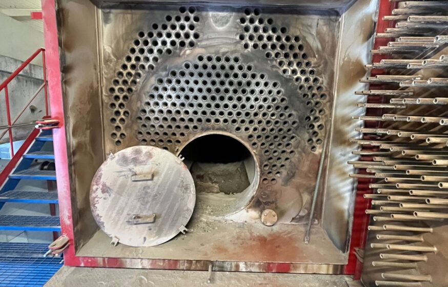 Removal of old boiler tubes and installation of new tubes during biomass boiler refurbishment by Tamult