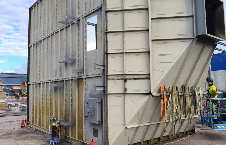 Outdoor installation of electrostatic precipitator for biomass boiler plant