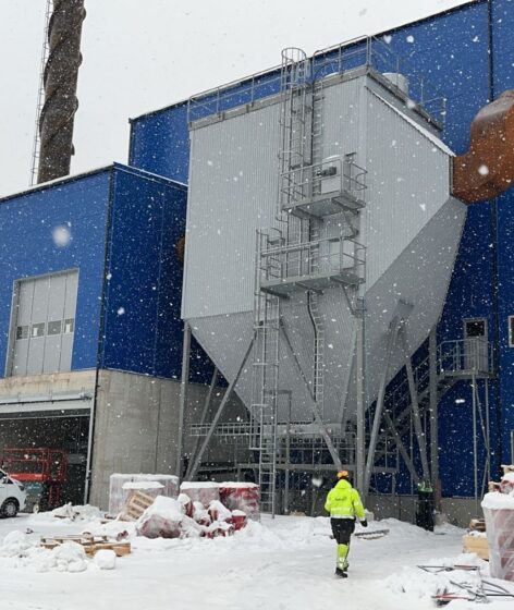 Electric precipitator (ESP filter) installed at heating plant