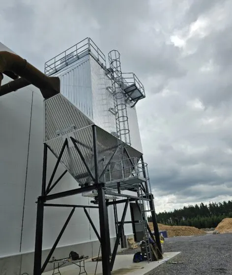 Raseborg 8 MW wood chip boiler electrostatic precipitator and flue gas condenser