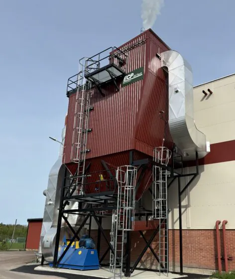 Kristinehamn 6 MW wood chip boiler electrostatic precipitator