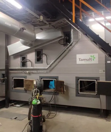 Boiler room maintenance and repair works at biomass boiler plant