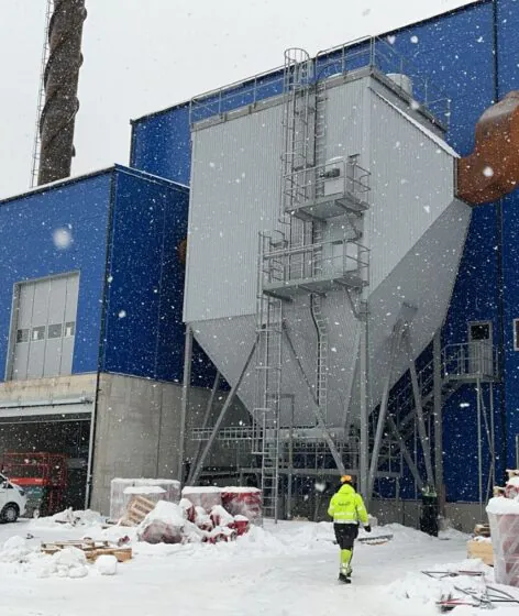 Electric precipitator (ESP filter) installed at heating plant
