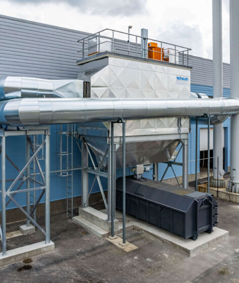 Elveso biomass boilerhouse electrical flue gas filter