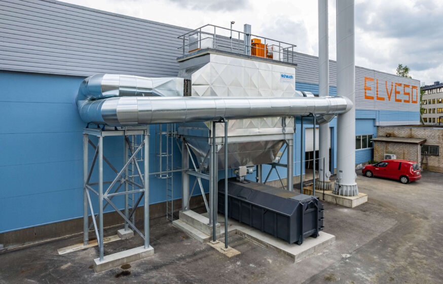 Elveso biomass boilerhouse electrical flue gas filter