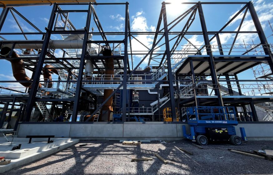 Biomass boiler assembly at Åmål district heating plant