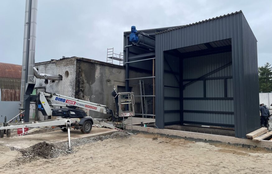 Biomass fuel reception building and loading bay at Rapla boiler plant