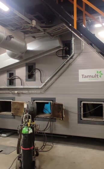 Boiler room maintenance and repair works at biomass boiler plant