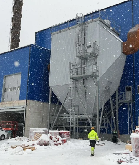Electric precipitator (ESP filter) installed at heating plant