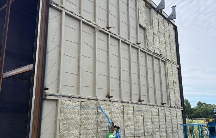 Large ESP filter housing during installation