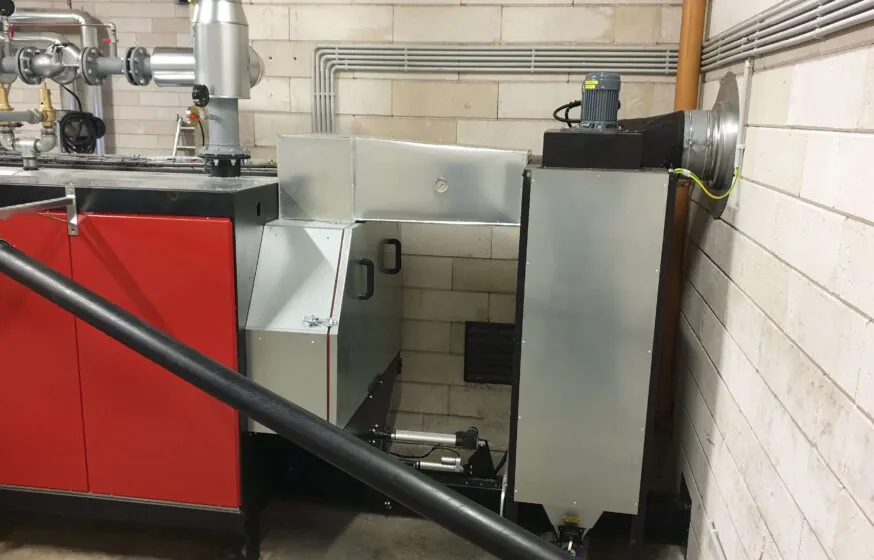 0,9 MW biomass boiler house multicyclone