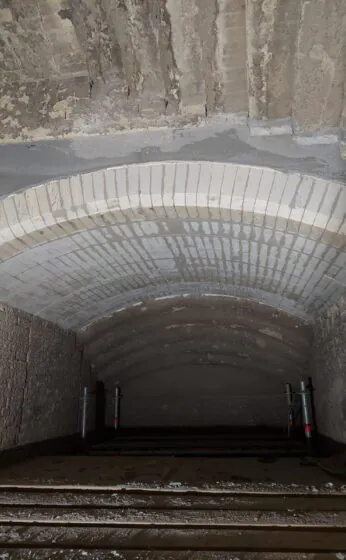 Refractory masonry works with newly installed refractory brick arch
